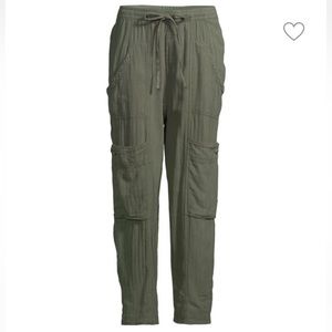 Free People Womens Feelin' Good Linen Utility Cargo Pants